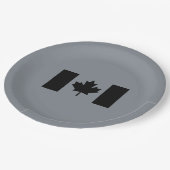 黒スタイリッシュ色カナダ国旗 ペーパープレート (アングル)