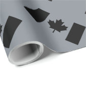 黒スタイリッシュ色カナダ国旗 ラッピングペーパー (ロールコーナー)