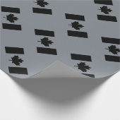 黒スタイリッシュ色カナダ国旗 ラッピングペーパー (角)