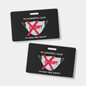 黒スタイリッシュ色 |顔マスク除外 バッジ (正面＆裏面)