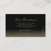 黒スタイリッシュ茶色ダイアモンズきらめくモノグラム 名刺 (裏面)
