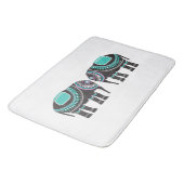 黒スタイリッシュ象華美デザインモダン青 バスマット (アングル)