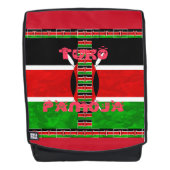 黒スタイリッシュ赤の緑のシールドHakuna Matata バックパック (正面)