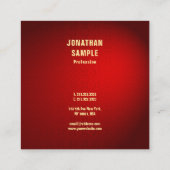黒スタイリッシュ赤ダマスクプロフェッショナルテンプレート表 スクエア名刺 (裏面)