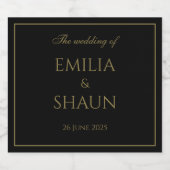 黒スタイリッシュ酒・金ゴールド酒ラベル リキュールボトルラベル (シングルラベル)