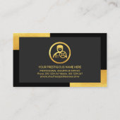 黒スタイリッシュ金ゴールドコーナー駆動 名刺 (裏面)