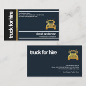 黒スタイリッシュ金ゴールドボックス白ストライプ線トラック 名刺 (正面/裏面)