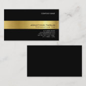 黒スタイリッシュ金ゴールドモダンプロフェッショナル図 名刺 (正面/裏面)