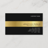 黒スタイリッシュ金ゴールドモダンプロフェッショナル図 名刺 (正面)