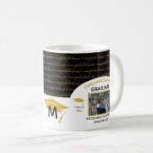 黒スタイリッシュ金ゴールド卒業写真 コーヒーマグカップ (正面右)