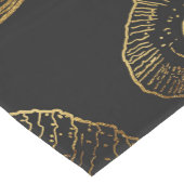 黒スタイリッシュ金ゴールド貝類パターン ミディアムテーブルランナー (コーナー)