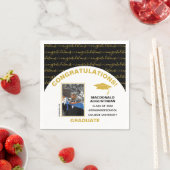 黒スタイリッシュ金ゴールド院写真 スタンダードカクテルナプキン (インサイチュ)