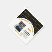 黒スタイリッシュ金ゴールド院写真 スタンダードカクテルナプキン (角)