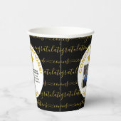 黒スタイリッシュ金ゴールド院写真 紙コップ (右)