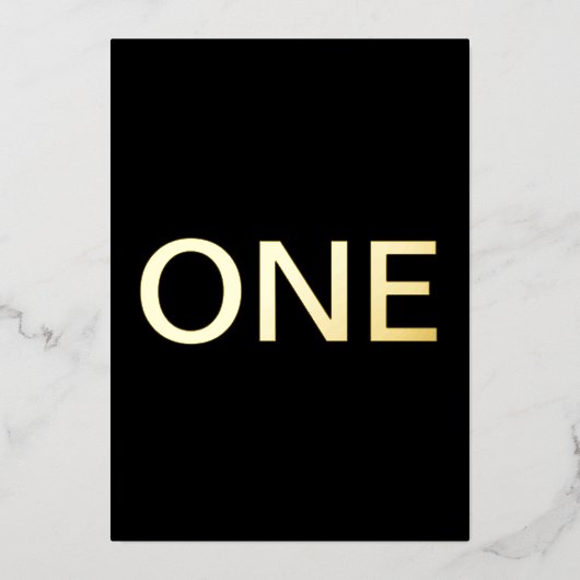 黒スタイリッシュ金フォイル披露宴表記号 箔シーズンカード (正面)