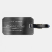 黒スタイリッシュ金属モノグラムはっきりした二イニシャル ラゲッジタグ (裏面横)