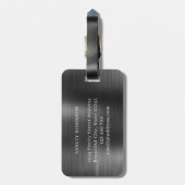 黒スタイリッシュ金属2モノグラはっきりしたムイニシャル ラゲッジタグ (裏面縦)