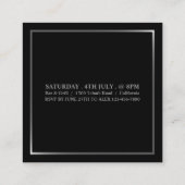 黒スタイリッシュ銀、入場料チケット スクエア名刺 (裏面)