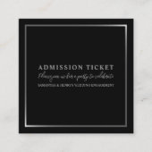 黒スタイリッシュ銀、入場料チケット スクエア名刺 (正面)