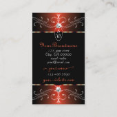 黒スタイリッシュ銅オーナメントモノグラ華美ム 名刺 (裏面)