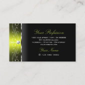 黒スタイリッシュ黄四角い宝石装飾品 名刺 (裏面)