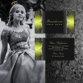 黒スタイリッシュ黄四角い宝石装飾品 名刺