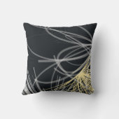 黒スタイリッシュ黄抽象デザイン クッション (裏面)