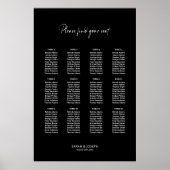黒スタイリッシュ12表結婚座表 ポスター (正面)