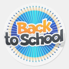 黒スタイリッシュ&オレンジ新学期ラウンド ラウンドシール