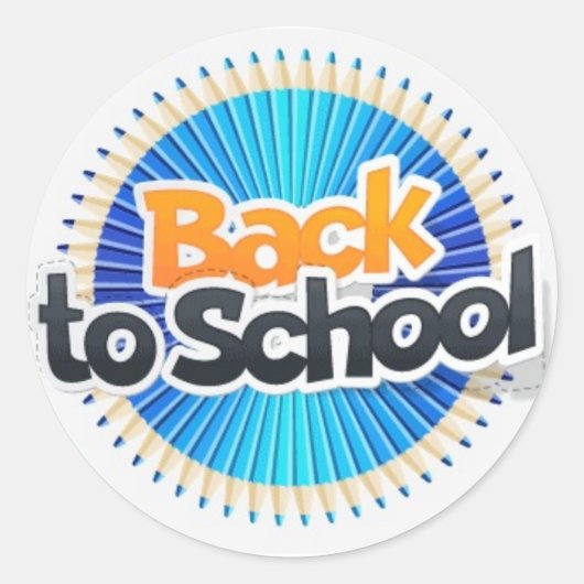 黒スタイリッシュ&オレンジ新学期ラウンド ラウンドシール (正面)