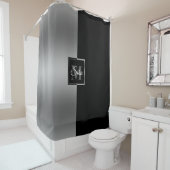 黒スタイリッシュ&グレー幾何学的デザインシャワーカルタ シャワーカーテン (インサイチュ)