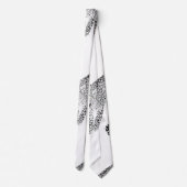 黒スタイリッシュ&ピンクヒョウ動物ホワイトデザイン ネクタイ (裏面)