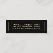 黒スタイリッシュ&金ゴールド、入場料チケット スキニー名刺 (裏面)