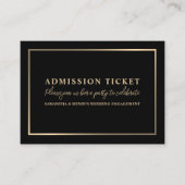 黒スタイリッシュ&金ゴールド、入場料チケット 名刺 (正面)