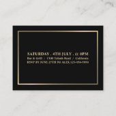 黒スタイリッシュ&金ゴールド、入場料チケット 名刺 (裏面)