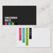 黒スタイル1の蛍光ペンのバー 名刺 (正面/裏面)