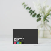 黒スタイル1の蛍光ペンのバー 名刺 (スタンド正面)