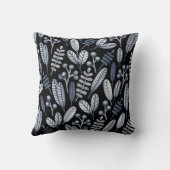 黒スチモダンカンジナビア花柄 クッション (裏面)