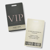 黒スチールグレー淡い色の金ゴールドVIPイベントアクセスパス バッジ (Front & Back)
