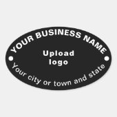 黒ステッカーに楕円形のビジネスブランド 楕円形シール (正面)