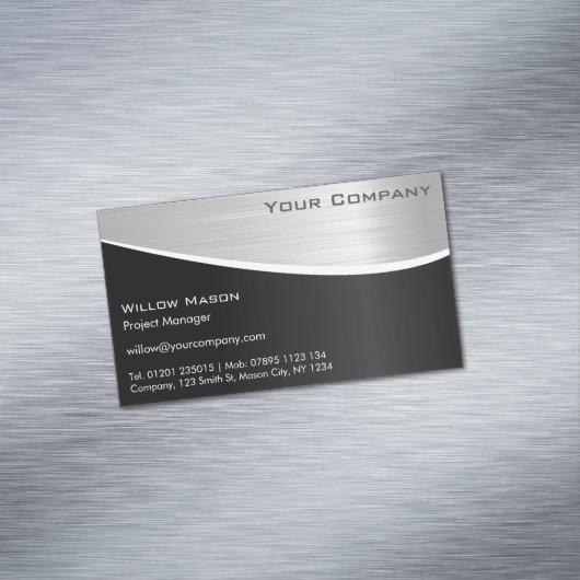 黒ステンレス鋼磁気ビジネスカード マグネット名刺 (インサイチュ)