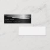 黒ステンレス鋼、プロフェッショナル名刺 スキニー名刺 (正面/裏面)