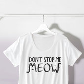 黒ストップと白の猫のTypoのおもしろいを表示しない プラスサイズTシャツ