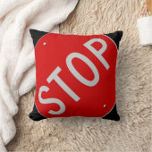 黒ストップ印/赤と白 クッション (ブランケット)