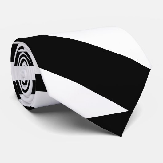 黒ストライプと白の三角形 ネクタイ (ロール)
