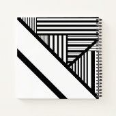 黒ストライプと白の三角形 ノートブック (裏面)