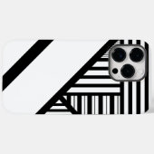 黒ストライプと白の三角形 Case-Mate iPhoneケース (裏面 (横))