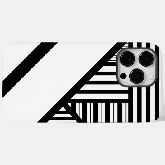 黒ストライプと白の三角形 Case-Mate iPhoneケース (裏面 (横))