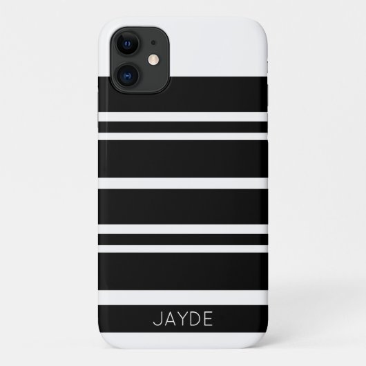 黒ストライプと白の携帯電話ケース Case-Mate iPhoneケース (裏面)
