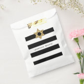 黒ストライプと白の金ゴールドとダビデの星 フェイバーバッグ (封をした状態)